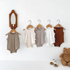 Solid Round Neck Bodysuit Romper