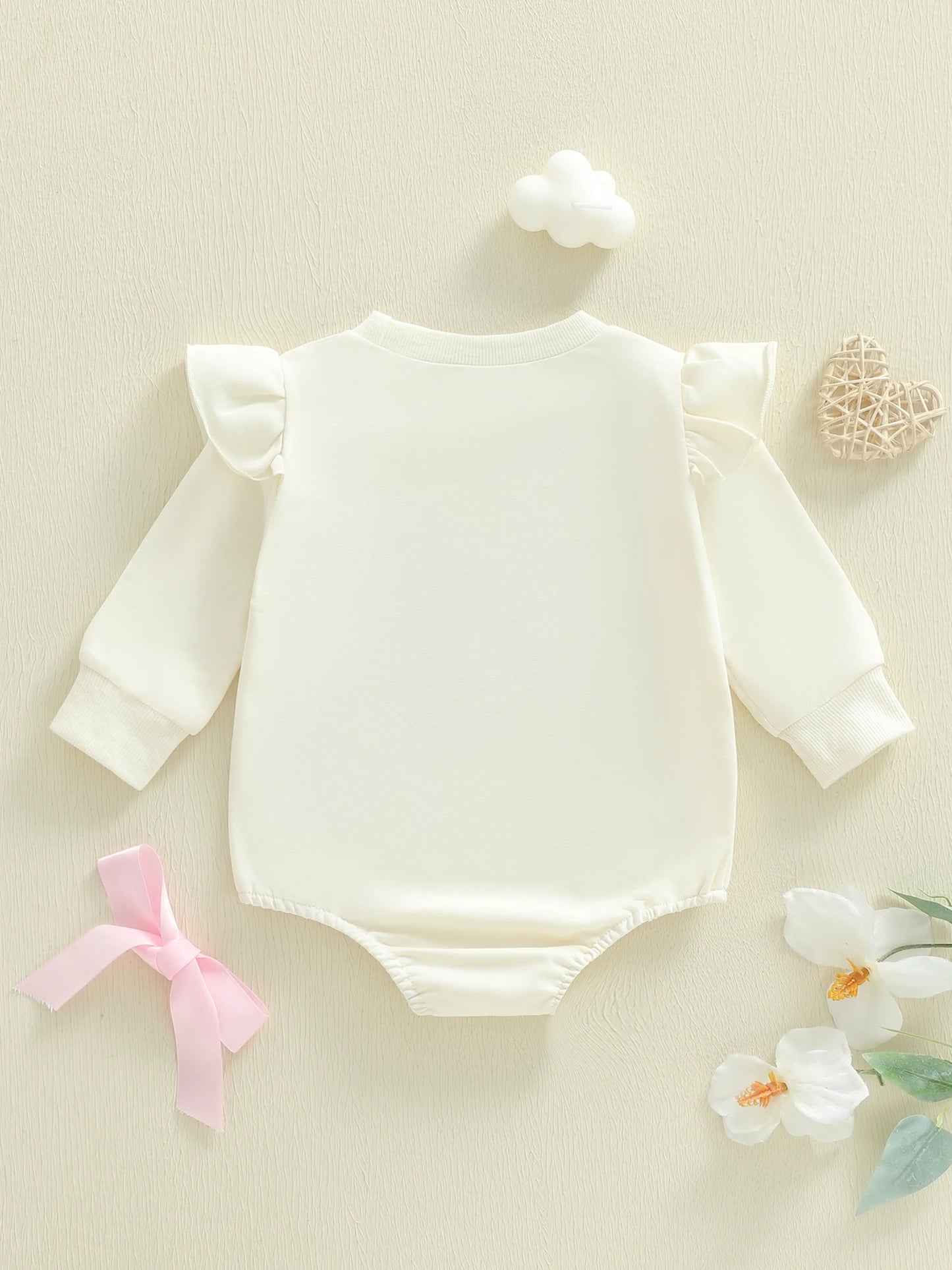 Baby Girl Autumn Casual Romper God Is Good Long Sleeve O Neck Letter Embroidery Bubble Romper