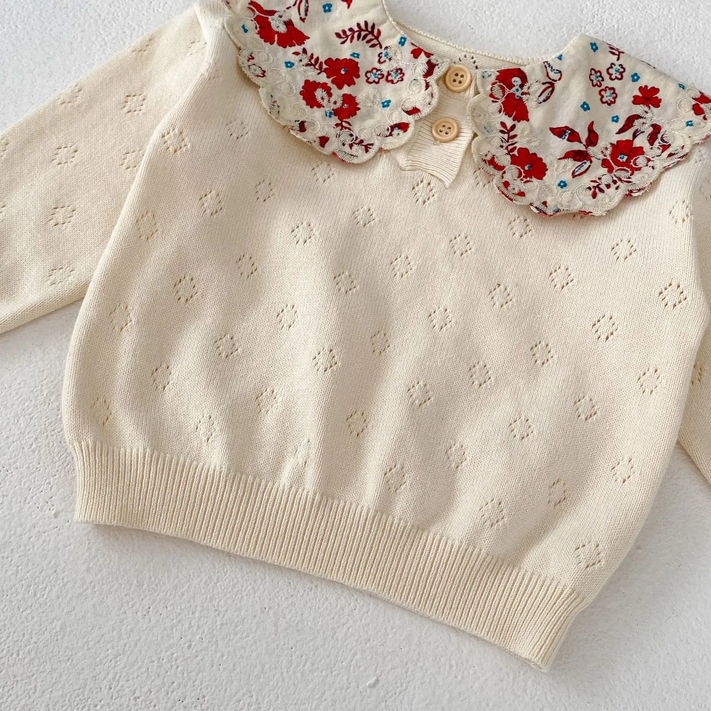 Baby Toddler Girl Autumn Winter Clothes Infant Flower Sweater Long Sleeve Knit Pullover Top Knitwear Floral Top