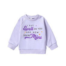 Load image into Gallery viewer, Baby Toddler Kids Boys Girls Long Sleeve Round Neck I Put a Spell On You Print Tops Fall Halloween
