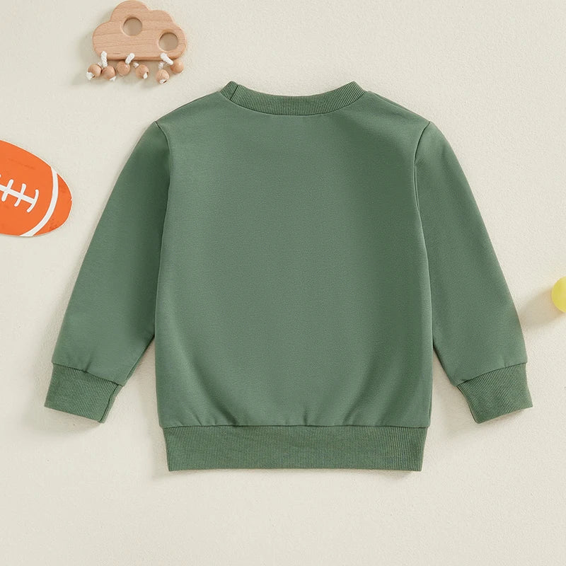 Toddler Kids Boys Girls All You Need Is 10VE Long Sleeve Crew Neck Letters Football Print Pullover Top Fall