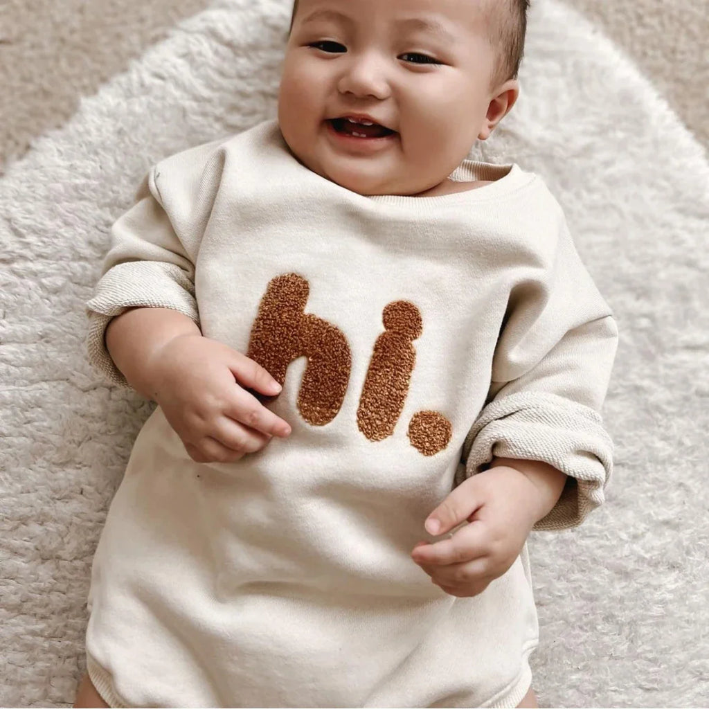 Hi Embroidery Cotton Bodysuit Romper