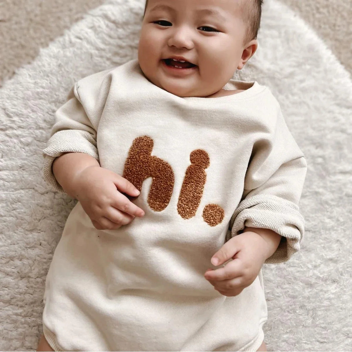 Hi Embroidery Cotton Bodysuit Romper