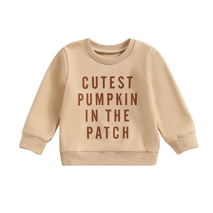 Baby Toddler Boy Girl Long Sleeve Cutest Pumpkin in the Patch Loose Pullovers Top
