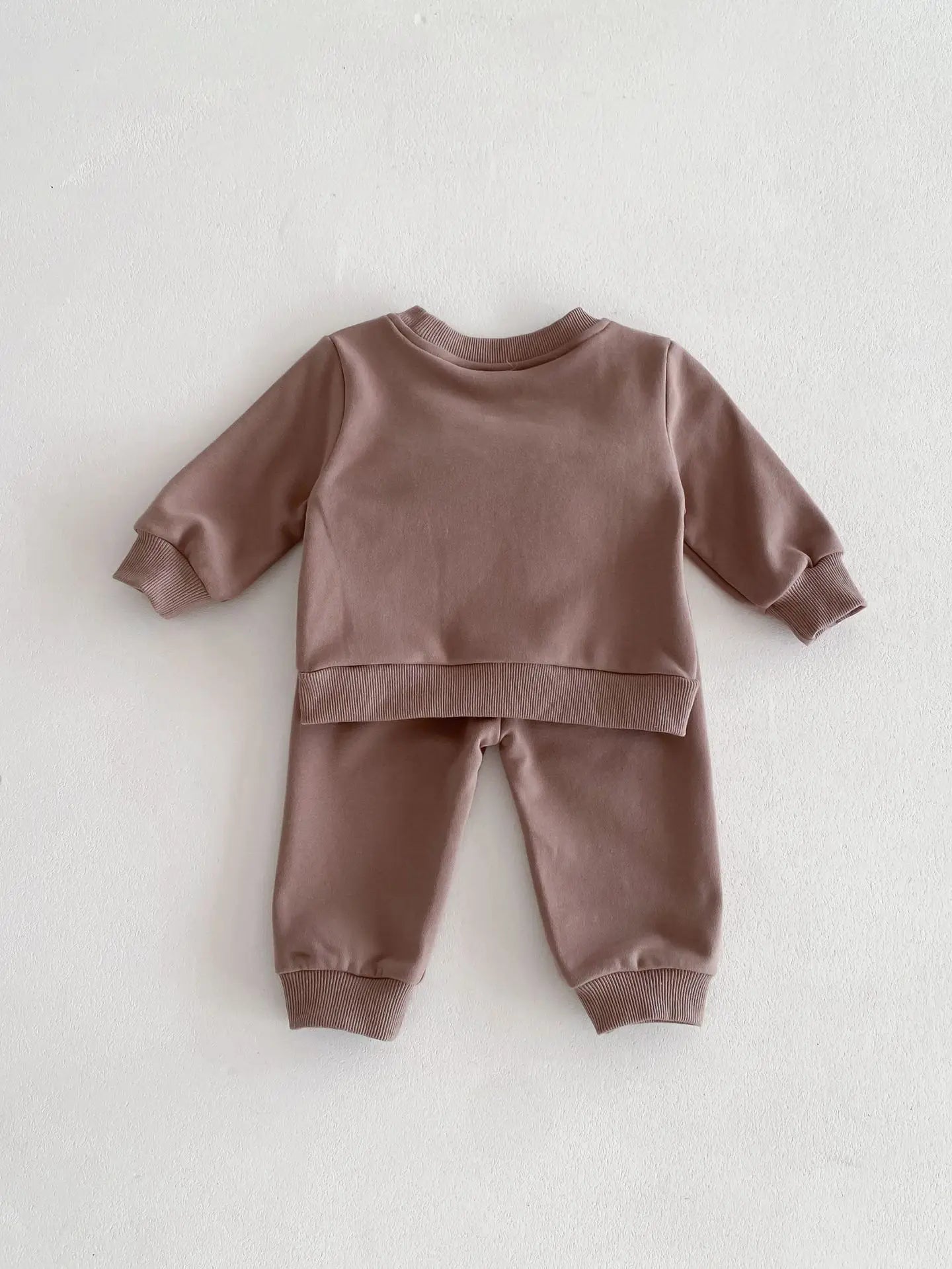 Baby Toddler Boy Girl 2Pcs Clothes Set Autumn Winter Infant Jogger Set Long Sleeve Pullover Top Pant Suit Outfit