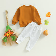 Load image into Gallery viewer, Baby Toddler Boy Girl 2Pcs Halloween Outfits Mamas Little Pumpkin Long Sleeve Yop Pants Set
