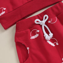 Load image into Gallery viewer, Toddler Baby Boys Girls 2Pcs Christmas Outfits Long Sleeve Santa Hat Print Crew Neck Pullover Top Long Pants Set
