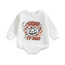 Load image into Gallery viewer, Baby Girls Boys Bodysuit Halloween Clothes Bat Pumpkin Letter Print Long Sleeve Jumpsuit Romper
