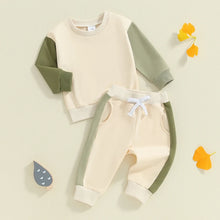 Load image into Gallery viewer, Baby Toddler Boys 2Pcs Fall Outfit Contrast Color Long Sleeve Top and Long Pants Set
