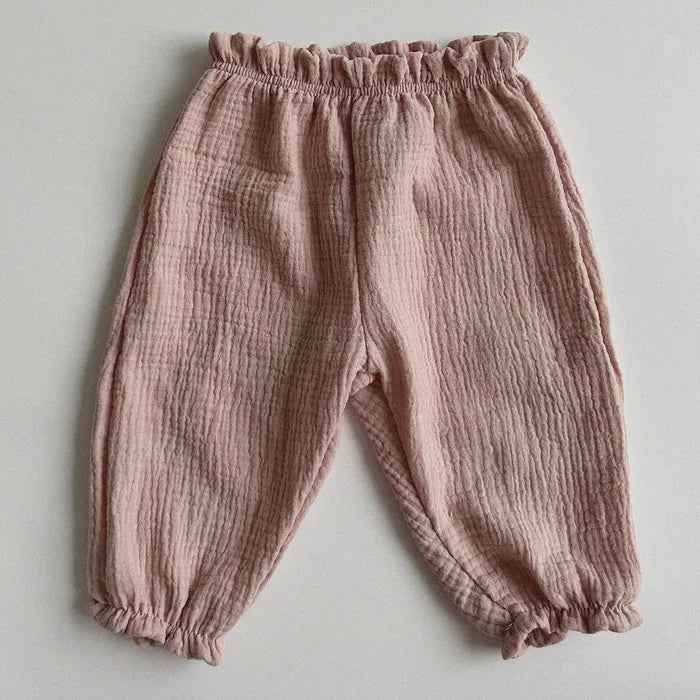 Baby Toddler Boys Girls Muslin Pants Casual Lantern Pants Long