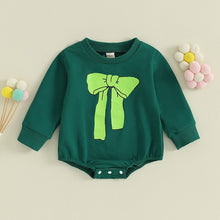 Load image into Gallery viewer, Baby Girl Romper Bow Print Long Sleeve Round Neck Playsuit Jumpsuit
