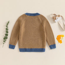 Load image into Gallery viewer, Baby Toddler Boys Girls Sweater Long Sleeve O-Neck Contrast Color Winter Warm Knit Pullover Top
