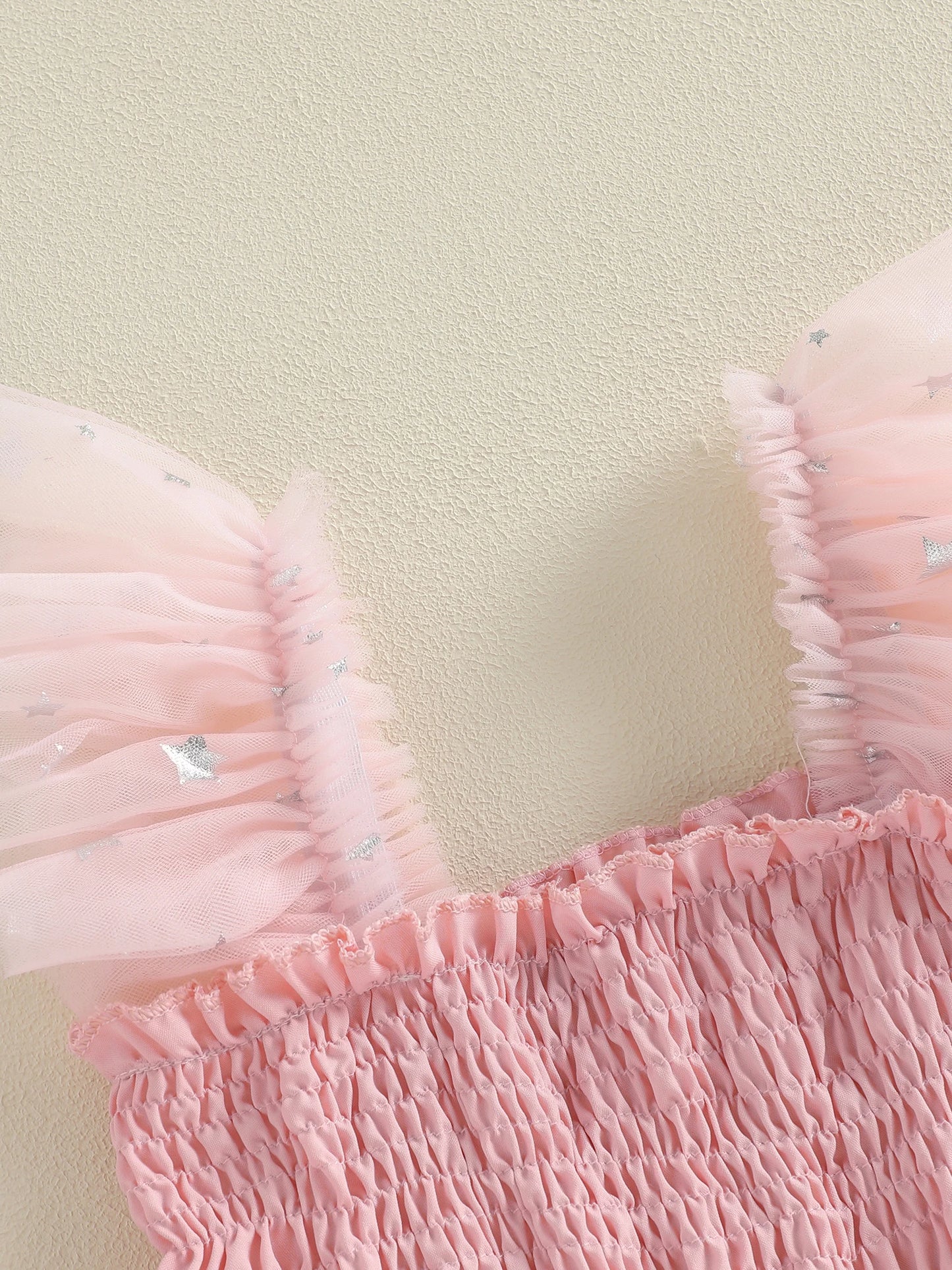 Baby Toddler Kids Girls Valentine's Day Tutu Dress Heart Decorated Sleeveless Square Neck Tulle Layered Dress