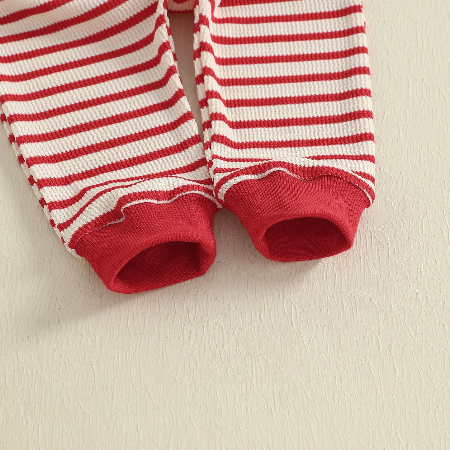 Baby Toddler Girls 2Pcs Autumn Pants Sets Strawberry Embroidery Long Sleeve Top Striped Pants Set