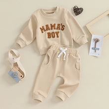 Load image into Gallery viewer, Toddler Baby Boy 2Pcs Fall Winter Outfits Long Sleeve Letter Mama&#39;s Boy Crewneck Top Jogger Pants Set
