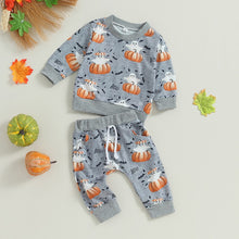 Load image into Gallery viewer, Baby Toddler Boy Girl 2Pcs Halloween Clothes Pumpkin Boo Ghost Print Long Sleeve Top Pants Outfit
