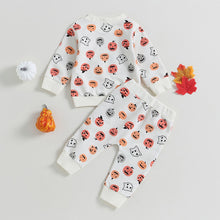 Load image into Gallery viewer, Baby Toddler Boy Girl 2Pcs Halloween Outfits Long Sleeve Pumpkin Ghost Print Top Pants Set
