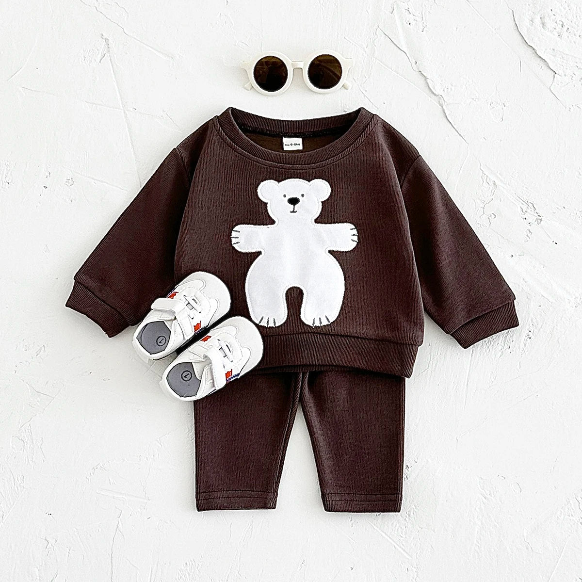 Baby Toddler Boys Girls 2Pcs Cotton Jogger Set Animal Goose Bear Pullover Crewneck Top + Pants Outfit