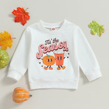 Load image into Gallery viewer, Baby Toddler Girls Boys Fall Clothes Pumpkin Tis the Season Print Crew Neck Long Sleeve Tops
