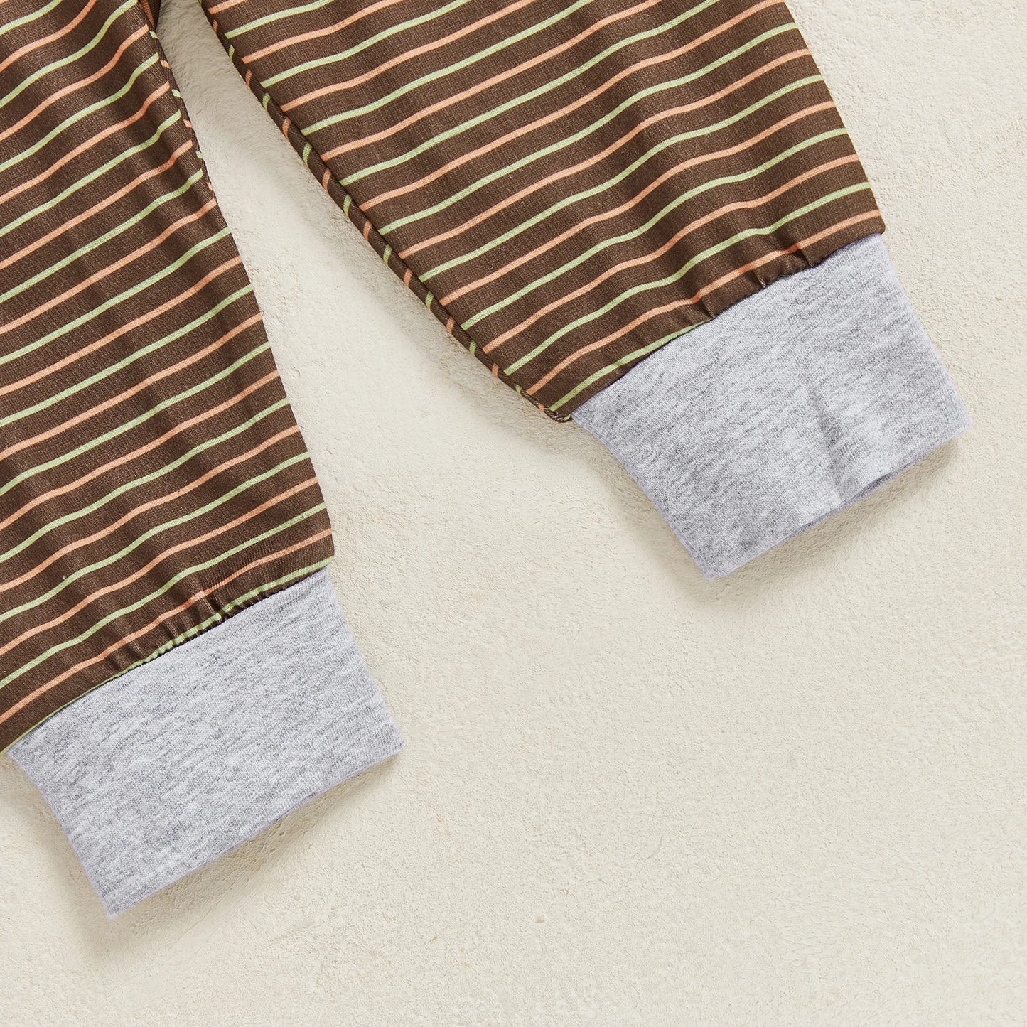 Baby Boys 3Pcs My First Football Season Fall Set Letter Embroidery Long Sleeve Romper Elastic Waist Striped Pants and Hat Outfit