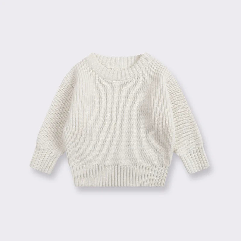 Baby Toddler Kid Boys Girls Sweater Winter Clothes Warm Thick Knit Pullover Top Infant Long Sleeve Basic Knitwear