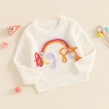 Load image into Gallery viewer, Toddler Kids Girls Big Sis Sweater Casual Rainbow Letter Embroidery Warm Knitted Long Sleeve Pullover Knitwear Top
