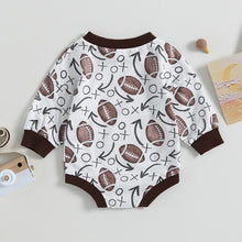 Load image into Gallery viewer, Baby Boy Girl Fall Bodysuit Long Sleeve Round Neck Football Print Jumpsuit Romper
