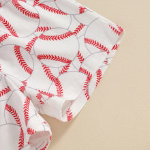 Load image into Gallery viewer, Baby Toddler Boys 2Pcs Baseball Print Pocket Short Sleeve Top Elastic Waist Shorts Clothes Set Outfit
