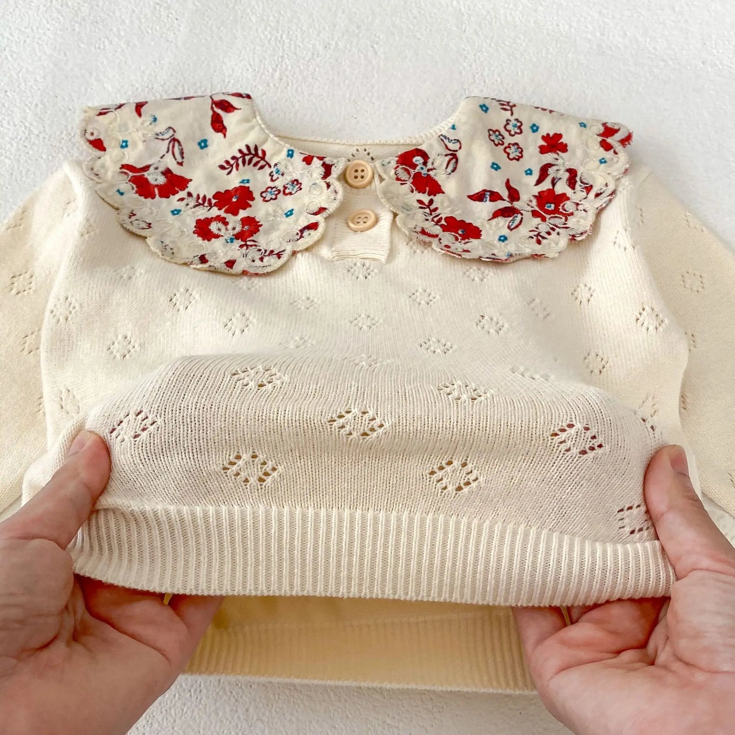 Baby Toddler Girl Autumn Winter Clothes Infant Flower Sweater Long Sleeve Knit Pullover Top Knitwear Floral Top