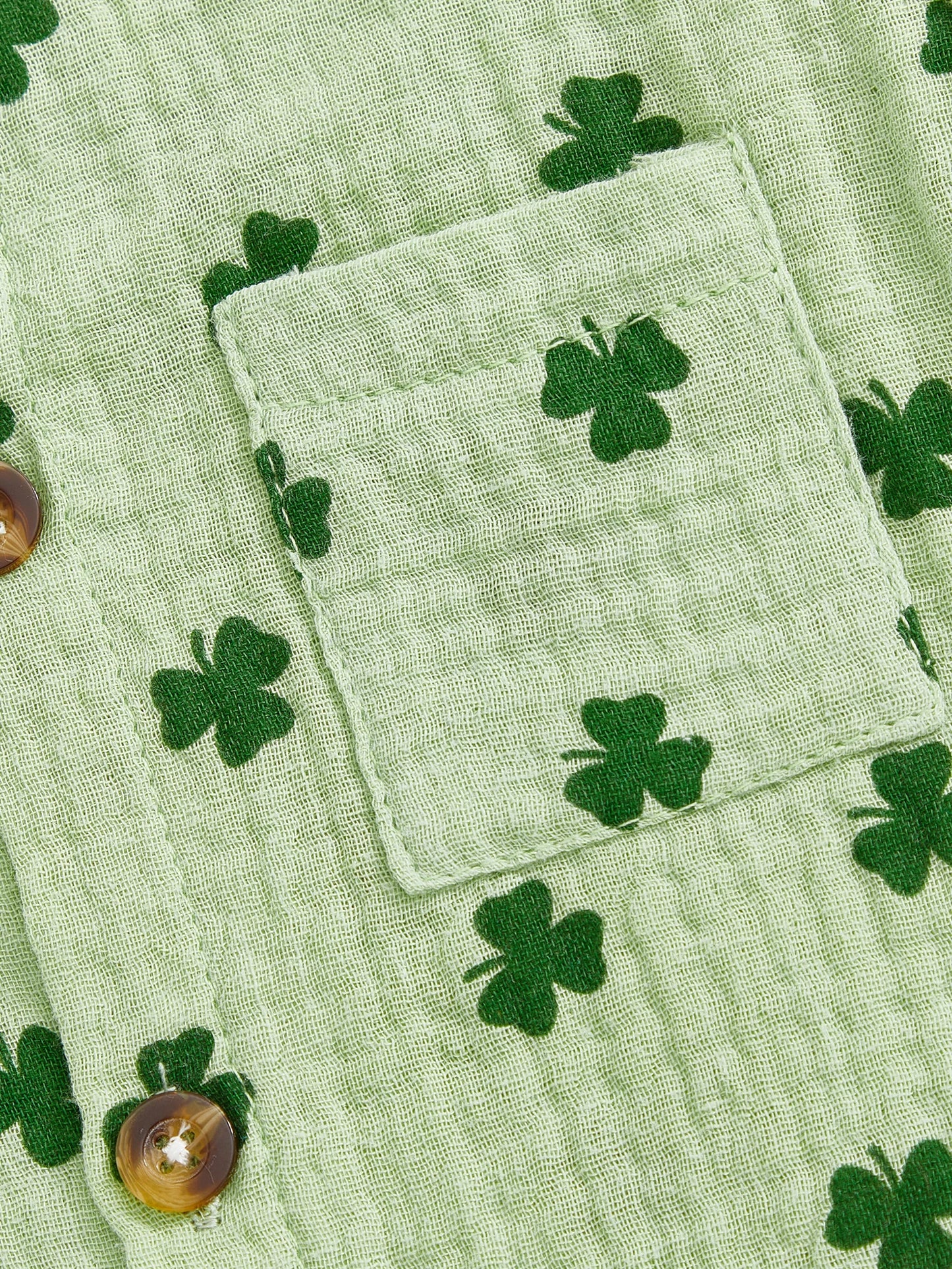 Baby Toddler Boys 2Pcs Spring St. Patrick's Day Set Shamrock Print Short Sleeve Lapel Button Down Shirt Shorts Outfit