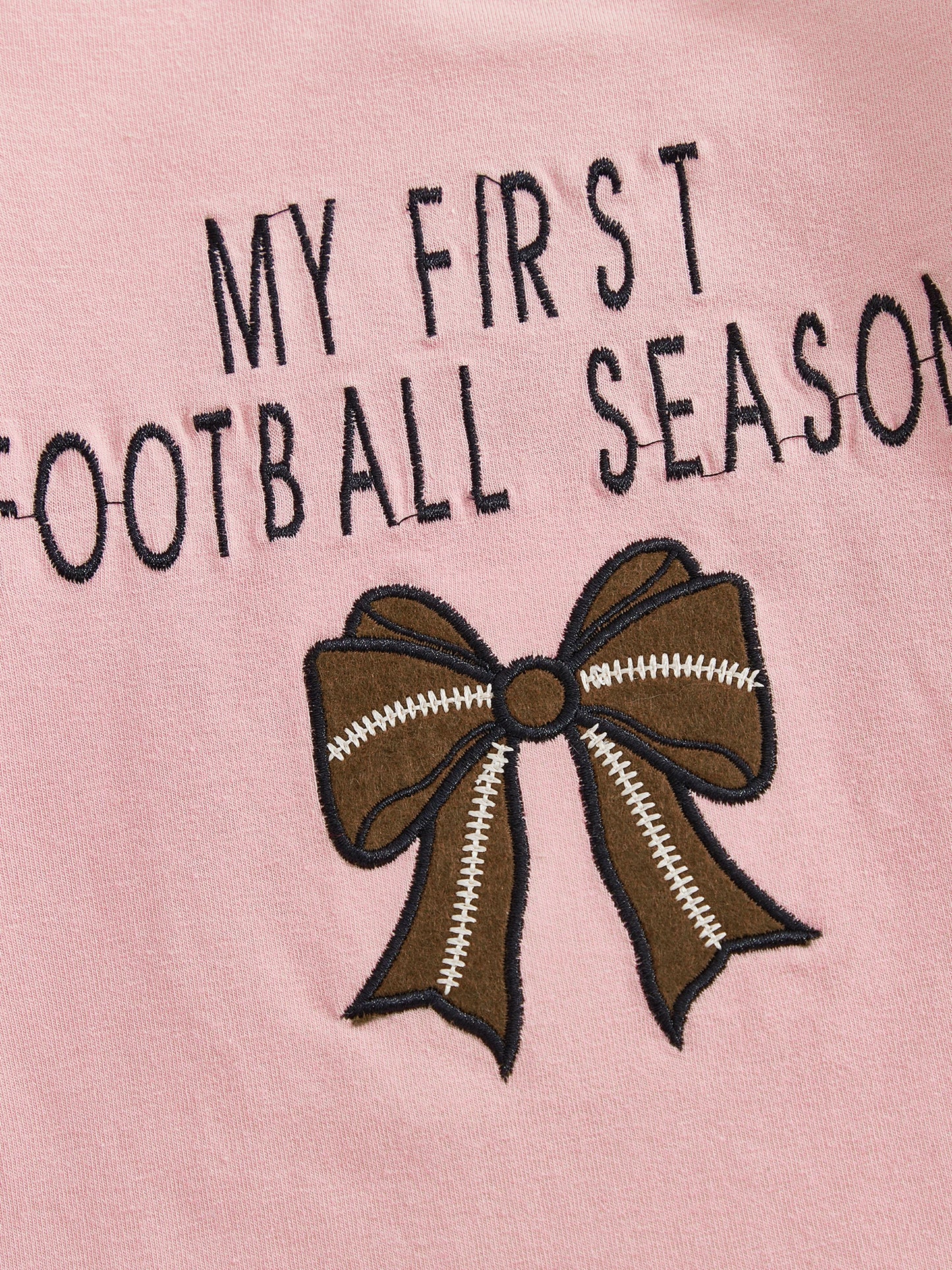 Baby Girls 3Pcs Game Day Fall Outfit Football Print Long Sleeves Romper and Elastic Flared Pants Headband Set Cute Clothes