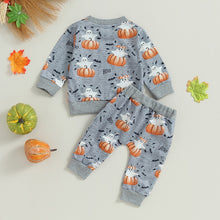 Load image into Gallery viewer, Baby Toddler Boy Girl 2Pcs Halloween Clothes Pumpkin Boo Ghost Print Long Sleeve Top Pants Outfit
