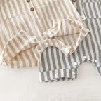 Boys Striped Linen Jumpsuit Romper