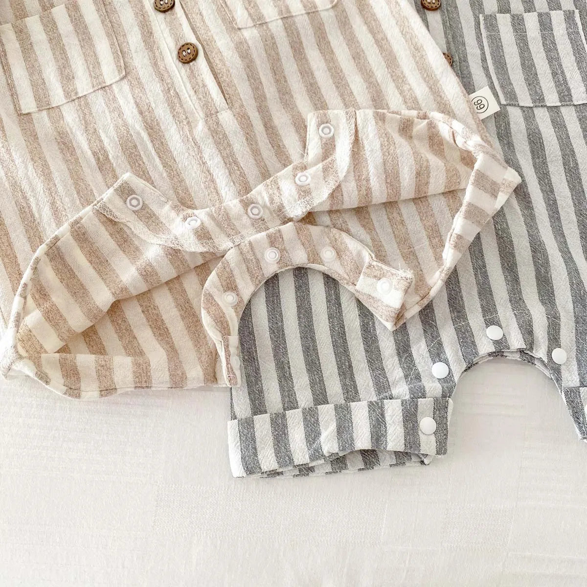 Boys Striped Linen Jumpsuit Romper
