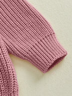 Baby Toddler Boys Girls Knit Sweater Long Sleeve Round Neck Solid Color Pullover Fall Top