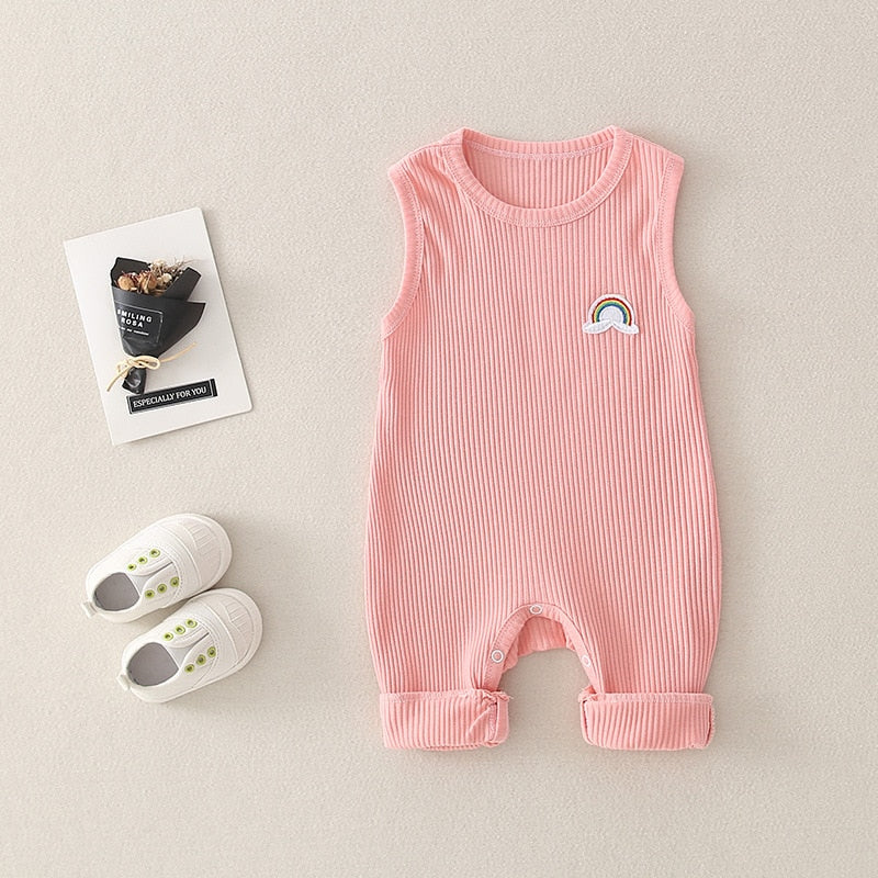 Rainbow Sleeveless Tank Playsuit Romper