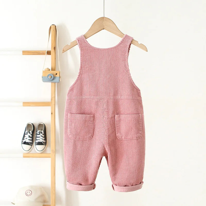 Corduroy Heart Print Jumpsuit Romper