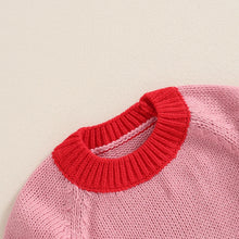 Load image into Gallery viewer, Baby Toddler Boys Girls Sweater Long Sleeve O-Neck Contrast Color Winter Warm Knit Pullover Top
