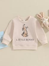 Load image into Gallery viewer, Toddler Baby Boy Girl Easter Little Bunny Crewneck Letter Long Sleeve Pullover Spring Top
