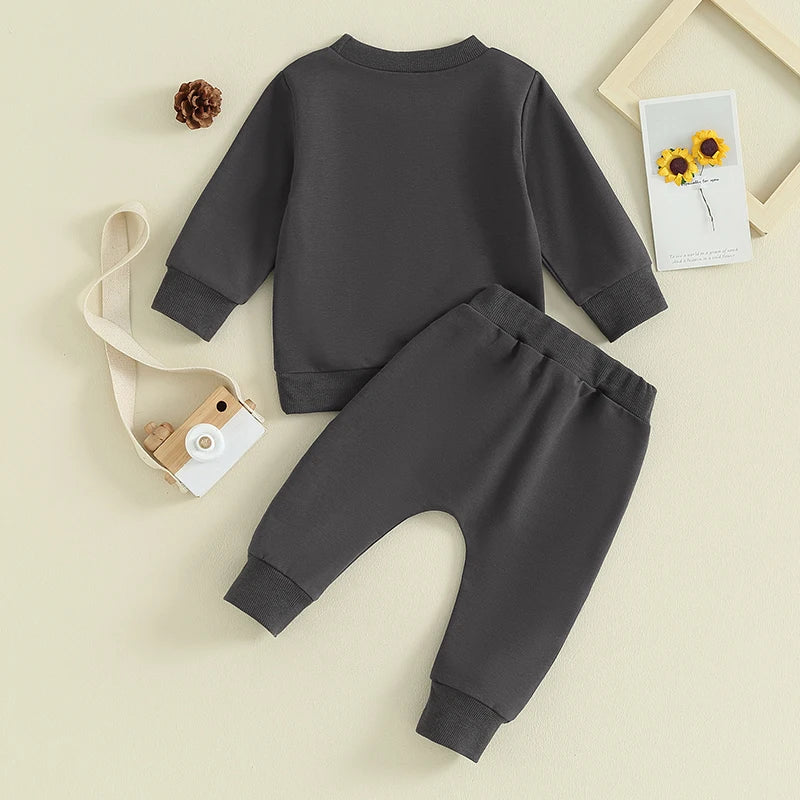 Toddler Baby Girl Boy 2Pcs Outfits Sassy Little Soul Long Sleeve Top Jogger Pants Clothes Set