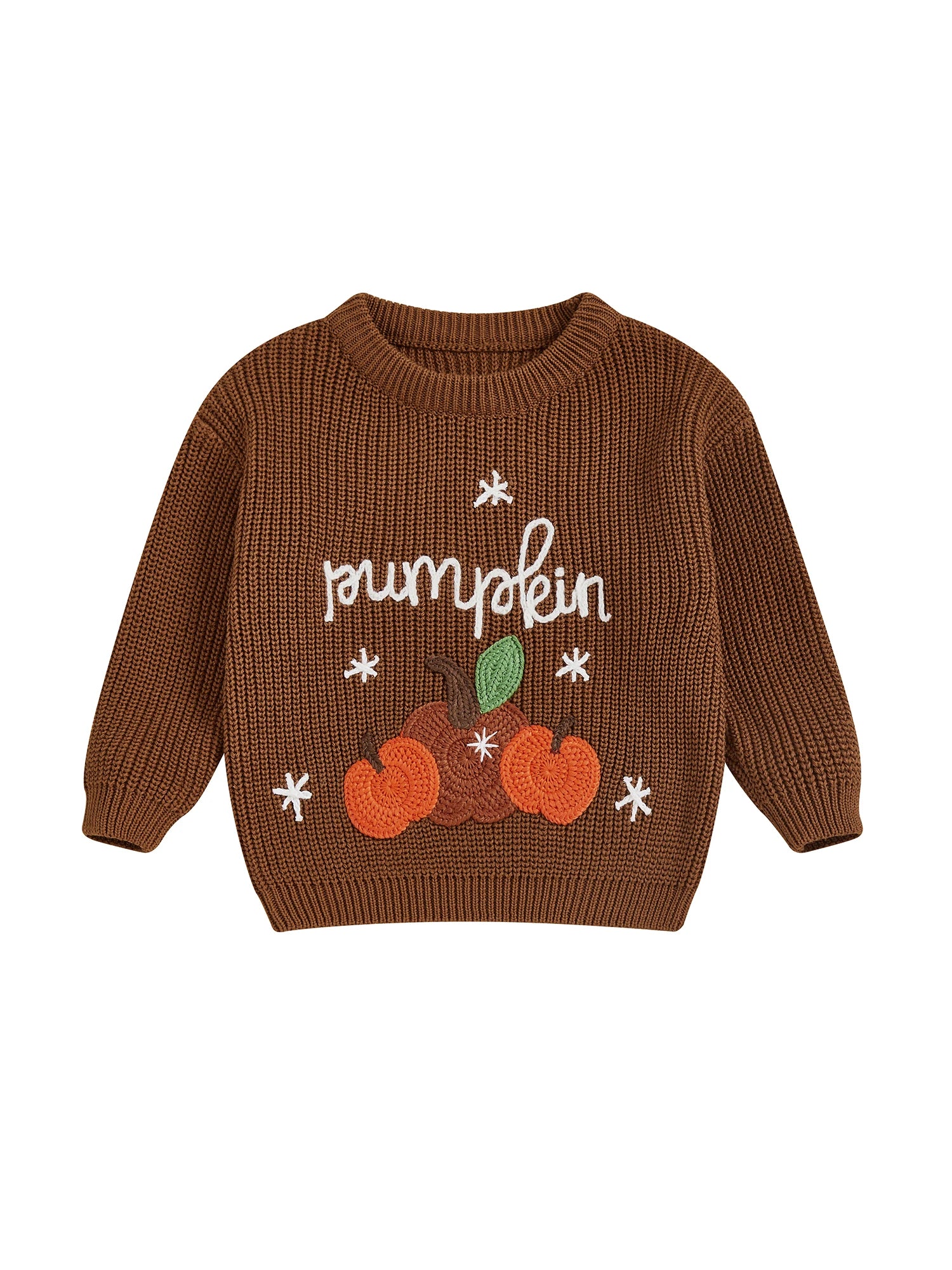 Baby Toddler Kids Boys Girls Halloween Fall Sweater Long Sleeve Round Neck Pumpkin/ Pumpkin Season Truck/Ghost Embroidery Knit Top