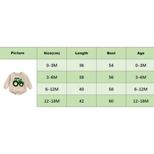 Load image into Gallery viewer, Baby Girls Boys Autumn Romper Long Sleeve Crewneck Tractor Embroidery Casual Playsuit
