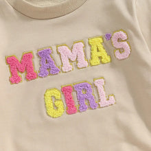 Load image into Gallery viewer, Baby Toddler Kids Girls Long Sleeve Crew Neck Letters Mama&#39;s Girl Pullover Top or Romper
