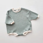 Oversize Solid Waffle Bodysuit Romper