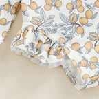 Baby Girl Floral Print Backless Bathing Suit