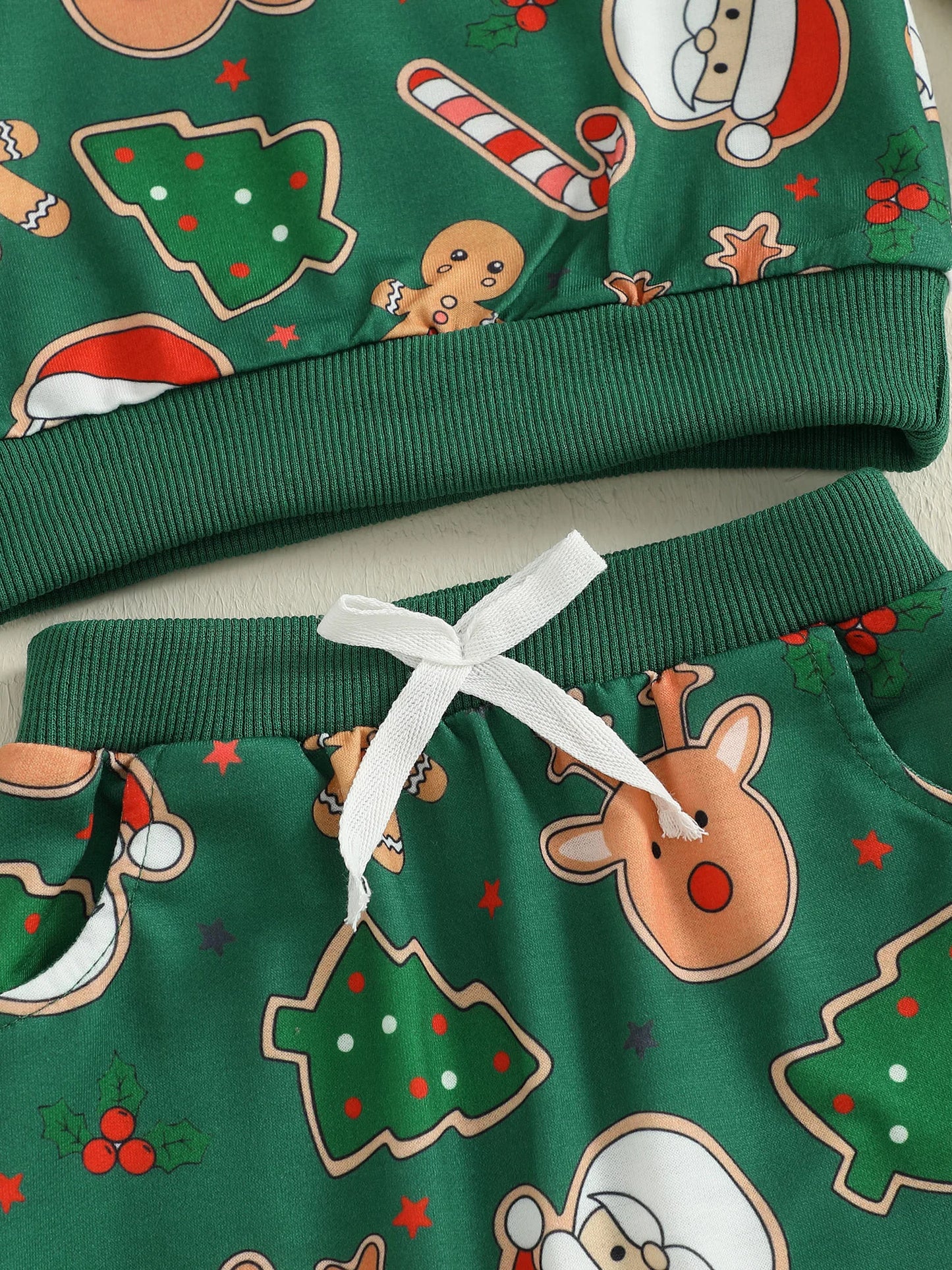 Baby Toddler Boys Girls 2Pcs Christmas Santa Claus Milk Reindeer Print Long Sleeve Top with Elastic Waist Paints 2piece Outfit Jogger Set