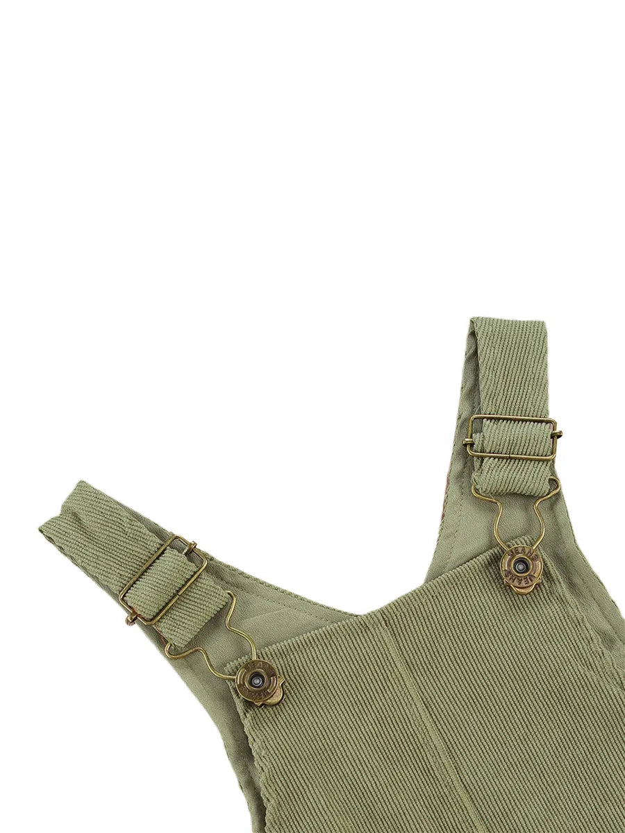 Baby Toddler Boys Girls Suspender Pants Jumpsuit With Buttons Fit Solid Color Overalls Romper