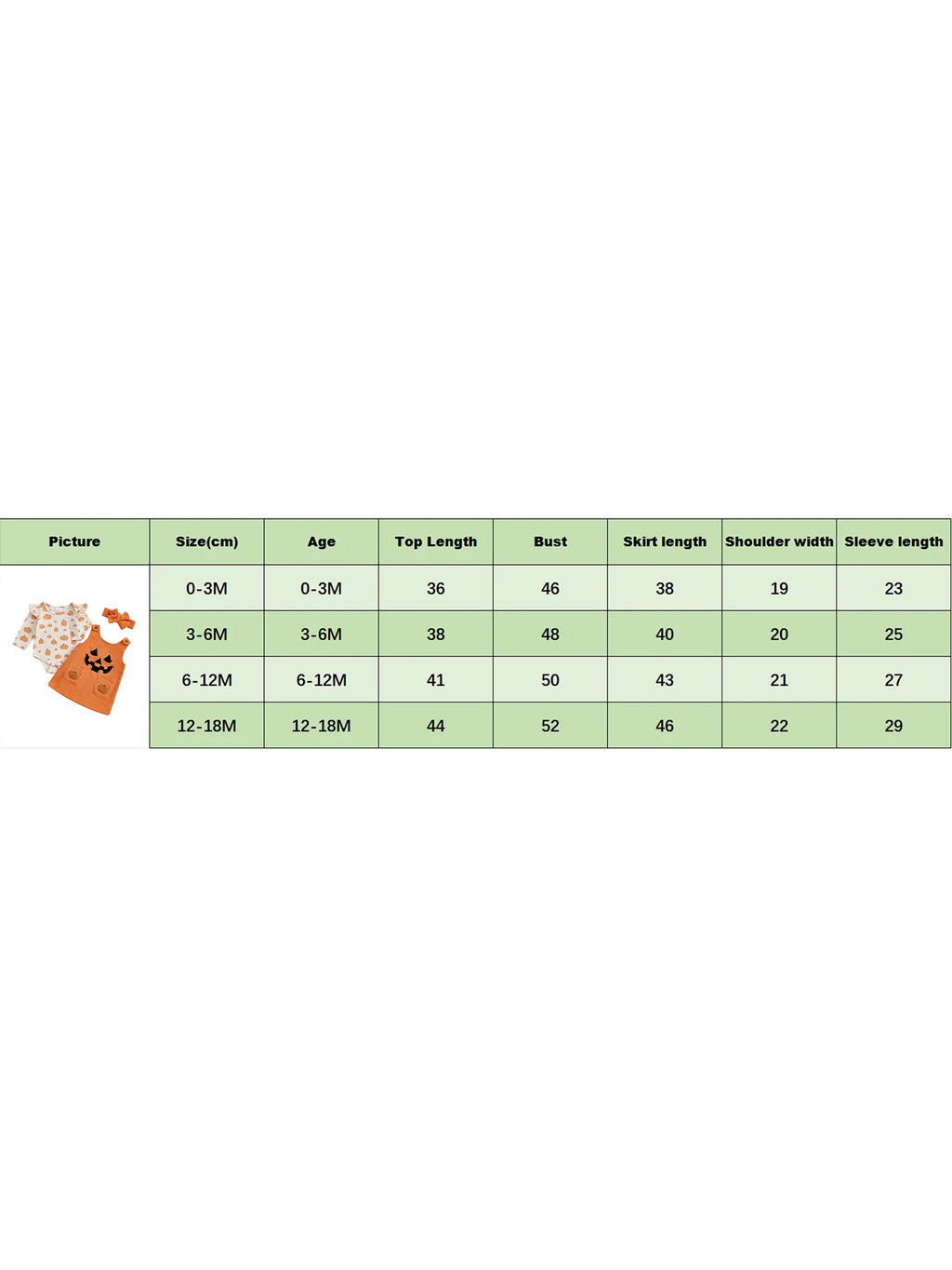 Baby Girls 3Pcs Halloween Outfit Pumpkin Ruffle Long Sleeve Romper Overall Dress Headband Set
