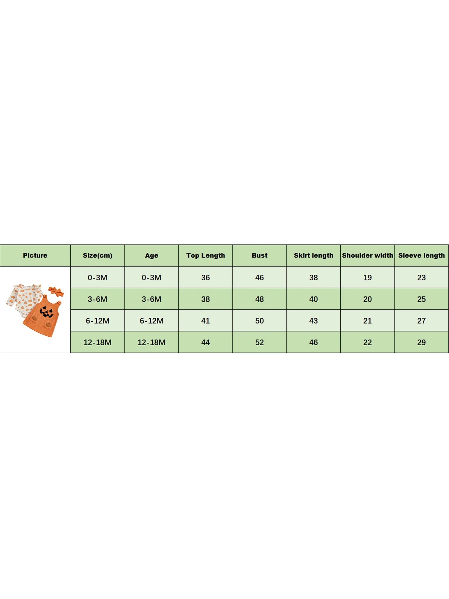 Baby Girls 3Pcs Halloween Outfit Pumpkin Ruffle Long Sleeve Romper Overall Dress Headband Set