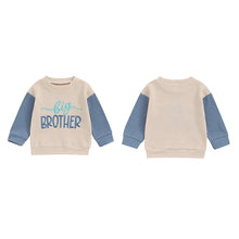 Load image into Gallery viewer, Toddler Kids Big Brother / Sister Pullover Letter Embroidery Round Neck Contrasting Color Long Sleeve Waffle Top
